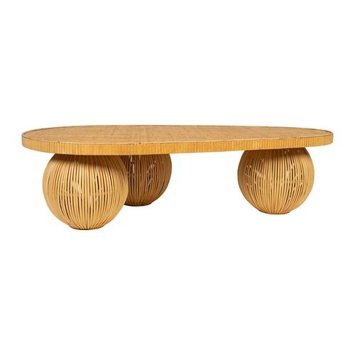 Table basse en rotin et bambou naturel 119x66cm – Tamba